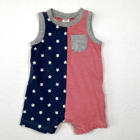 Carter’s Baby Stars and Stripes Sleeveless Romper 6m One Piece USA Patriotic - Picture 1 of 7